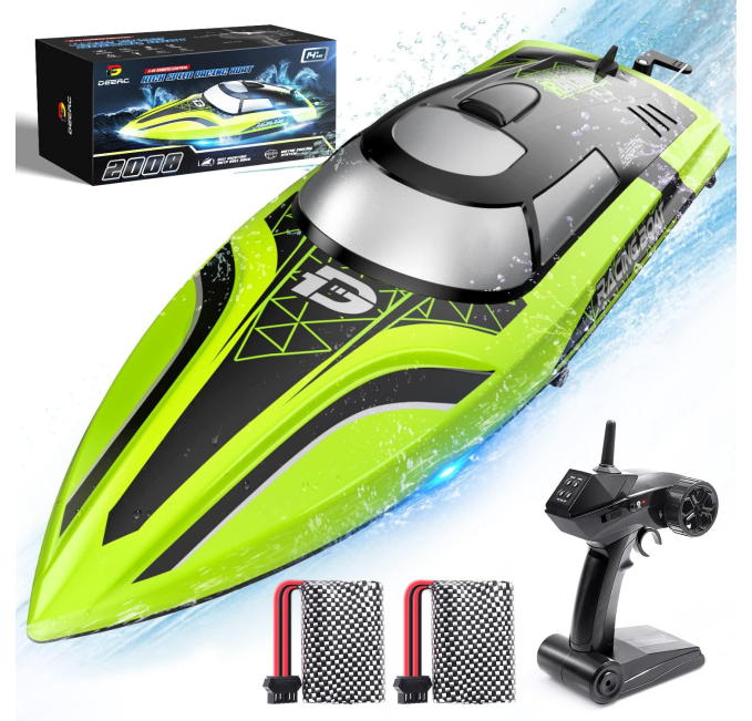 DEERC RC Boat Racing Watercraft Toys Circuit for Kids Pool Fun