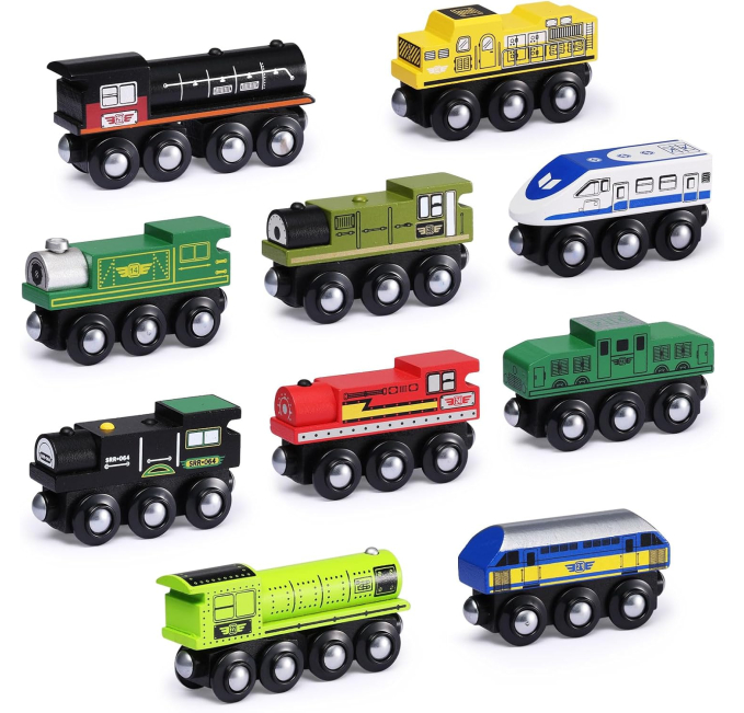 SainSmart Jr Magnetic Wooden Train Car Set Toys Circuit Fun