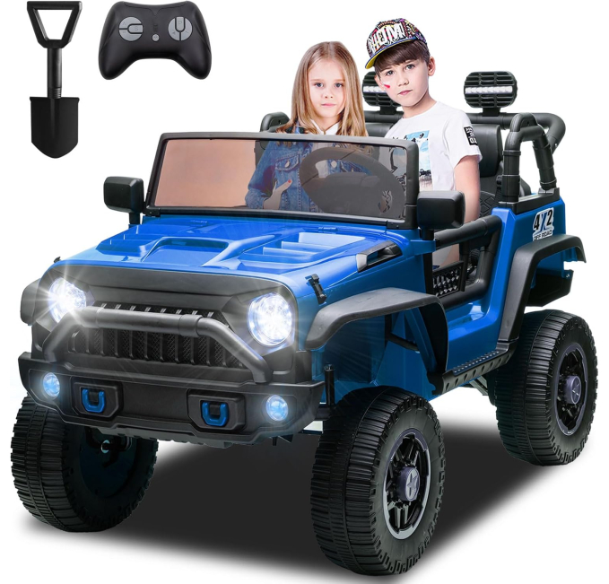 BCARORUR 24V Ride on Toy Truck for Kids Blue Toys Circuit