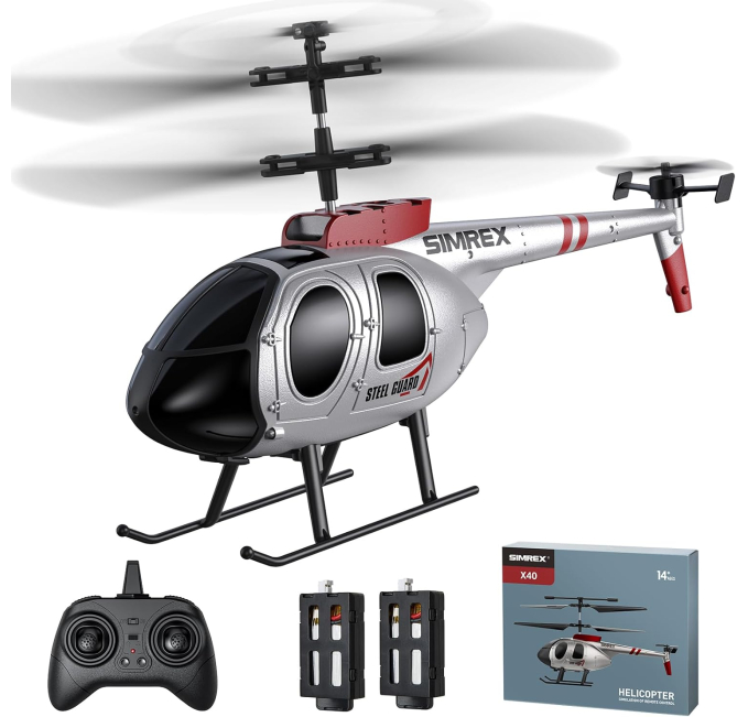 SIMREX Remote Control Helicopter for Kids 20 Min Flight Toys Circuit