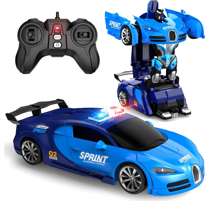 SnowRap RC Cars One-Click Transforming Robot Toys for Boys Toys Circuit