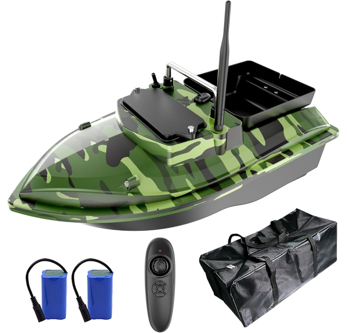 HEVMEVENI RC Fishing Boat with Bait Dropper Toys Circuit