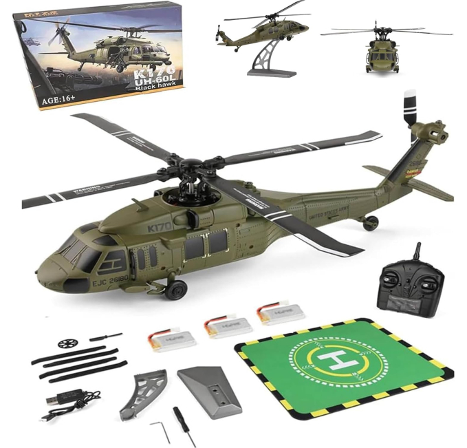 K170 UH60L Remote Control Helicopter for Adults Beginners Toys Circuit