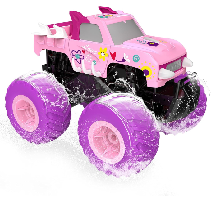 Threeking Waterproof RC Monster Truck Toys Circuit Amphibious Car