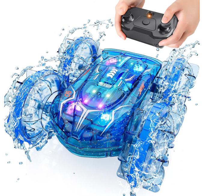 Amphibious RC Cars for Boys 4WD All Terrain Stunt Car Toys Circuit