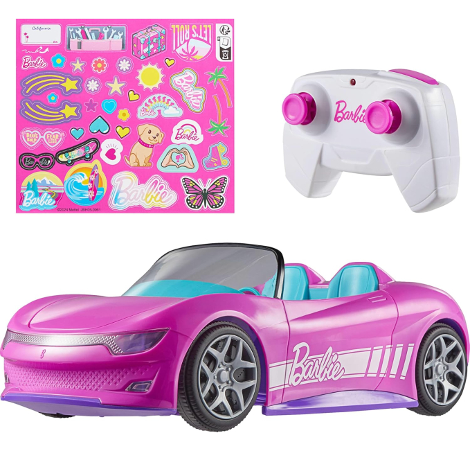 Barbie Hot Wheels Remote Control Pink Convertible Car for Dolls Toys Circuit