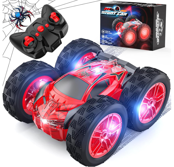 Wupuaait RC Stunt Car Toys Circuit Double Sided LED Flash Car