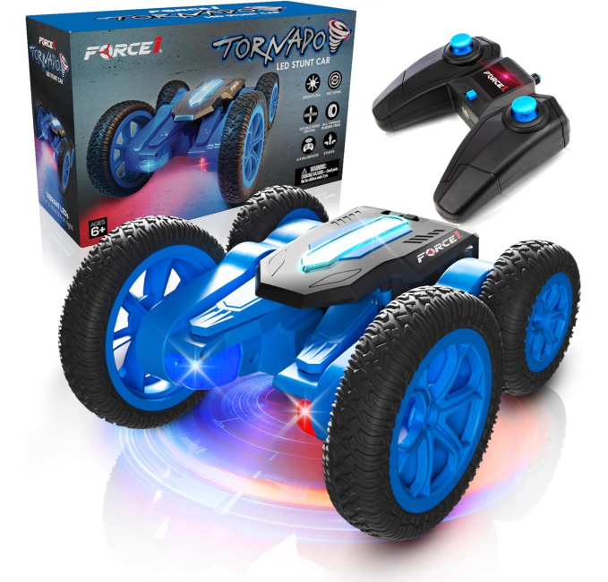 Force1 Remote Control Tornado Car LED 360 Flips 4WD Kids Toys Circuit