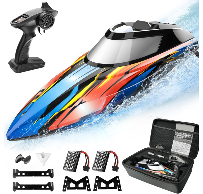 SMILESSKIDDO RC Boat Fast 32+ KPH Remote Control Boat Toys Circuit