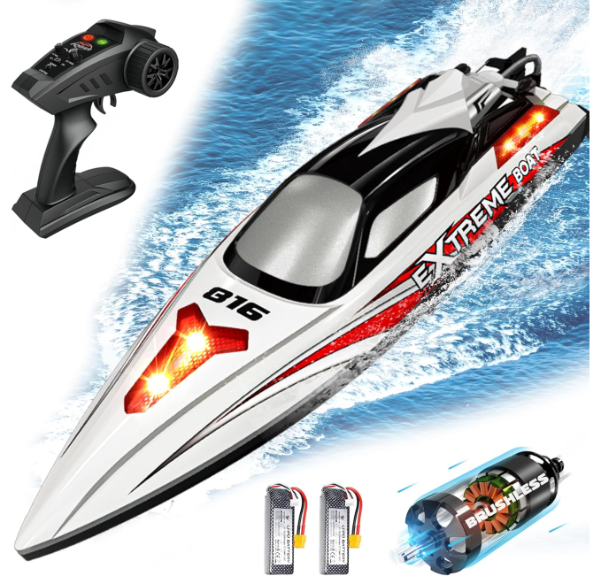 Levhorzn 34MPH High Speed RC Boat with 2 Batteries Toys Circuit